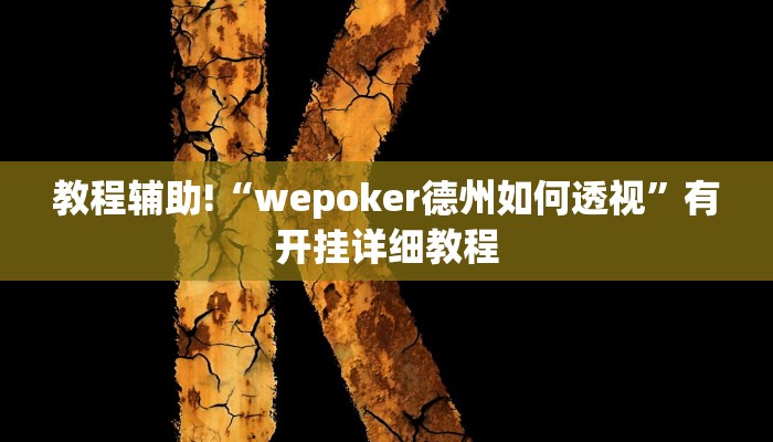 教程辅助!“wepoker德州如何透视”有开挂详细教程