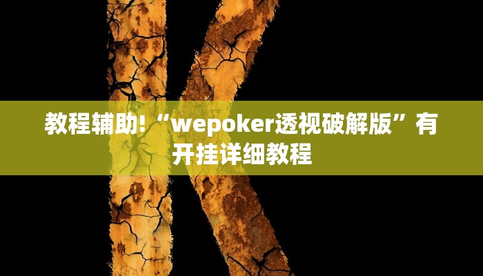 教程辅助!“wepoker透视破解版”有开挂详细教程