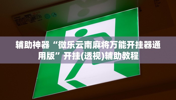 辅助神器“微乐云南麻将万能开挂器通用版”开挂(透视)辅助教程