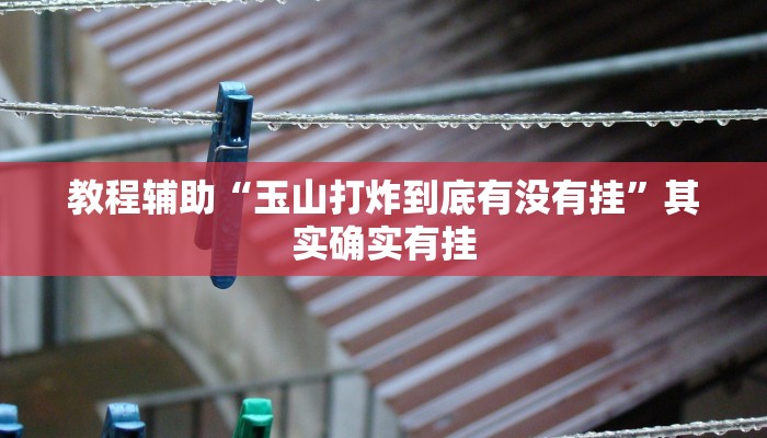 教程辅助“玉山打炸到底有没有挂”其实确实有挂