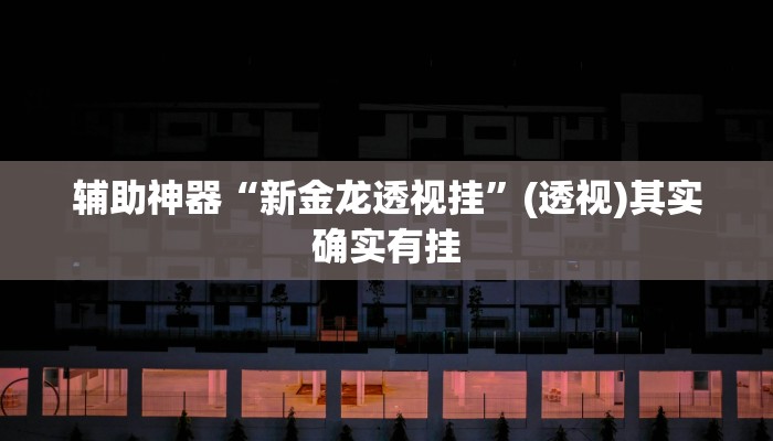 辅助神器“新金龙透视挂”(透视)其实确实有挂