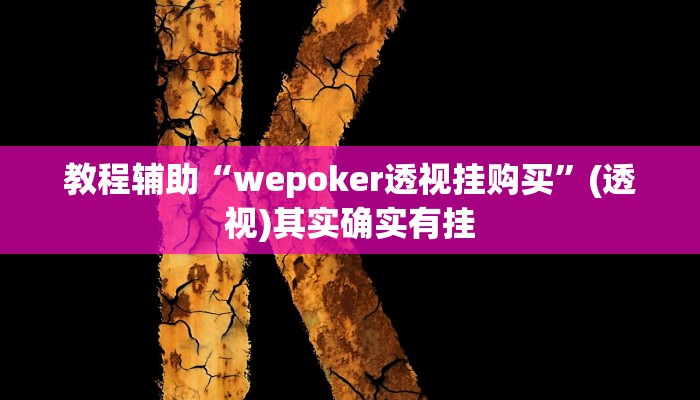 教程辅助“wepoker透视挂购买”(透视)其实确实有挂 教程辅助“wepoker透视挂购买”(透视)其实确实有挂