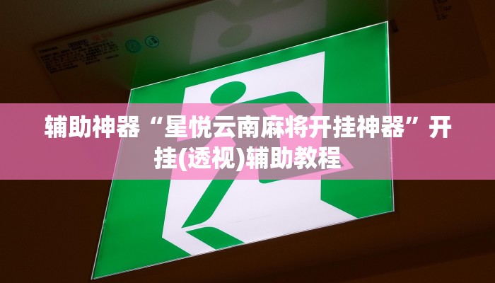 辅助神器“星悦云南麻将开挂神器”开挂(透视)辅助教程 辅助神器“星悦云南麻将开挂神器”开挂(透视)辅助教程