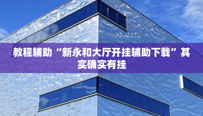教程辅助“新永和大厅开挂辅助下载”其实确实有挂