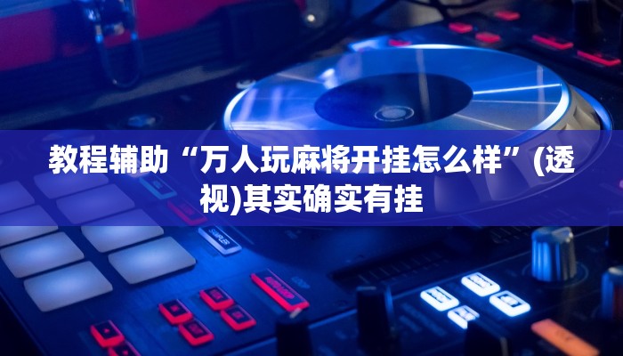 教程辅助“万人玩麻将开挂怎么样”(透视)其实确实有挂